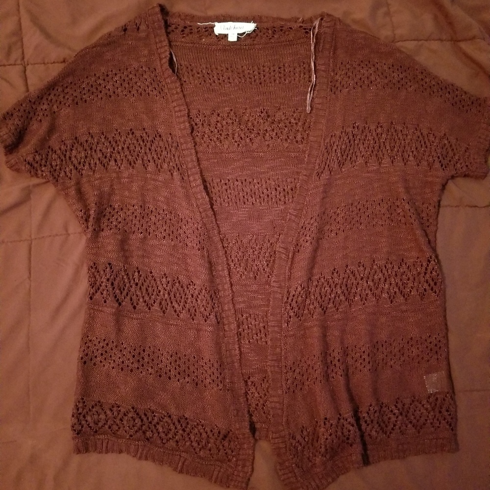 Maroon Seethrough Cardigan